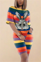 InkGrern Fashion Striped Printed Rabbit Sequins Set