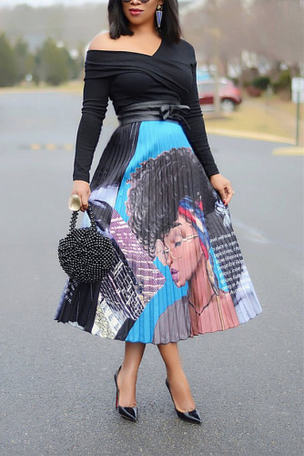 Cartoon Head Cartoon Hot Style Pleated Skirt
