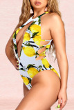 White Sexy Fashion Printed One Piece Swimsuit