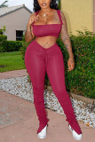 Pink Sexy Fashion Trousers Two Piece Set