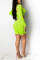 Fluorescent green Sexy Fashion Tight Long Sleeve Dress