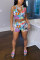 Rose Red Fashion Casual Printed Two-piece Set