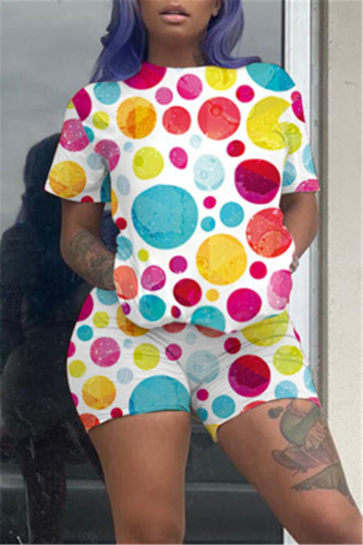 Bubble Fashion Casual Print Color Two-piece Set