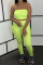 Fluorescent green Sexy Fashion Trousers Sports Two-piece Set