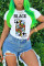 Black Fashion Casual Print Short Sleeve T-shirt