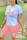 Pink Fashion Casual Printed Short Sleeve Shorts Set