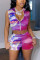 Rose Red Fashion Casual Printed Two-piece Set