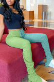 Green Fashion Casual Stitching Sports Trousers