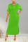 Green Fashion Sexy Loose Short Sleeve Dress
