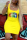 Yellow Sexy Lip Print Sleeveless Dress