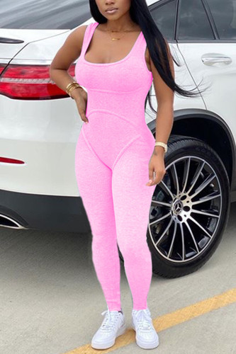 Pink Sexy Fashion Sleeveless Tank Jumpsuit