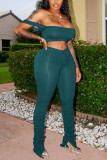 Green Sexy Fashion Trousers Two Piece Set