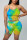 GreenBlue Sexy Fashion Print Sleeveless Top Shorts Set