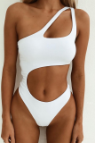 White Sexy Fashion Off Shoulder One-piece Swimsuit