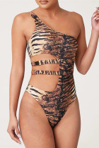 Multicolor Sexy Printed One-piece Swimsuit