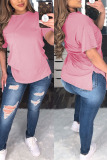 Pink Fashion Casual Loose Short-sleeved T-shirt