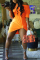 Orange Fashion Casual Short Sleeve Dress