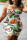 Green Fashion Sexy Off The Shoulder Sleeveless Wrapped chest Hip skirt Mini Print 