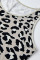 Blue Fashion Casual O Neck Long Sleeve Regular Sleeve Leopard Print Plus Size Set (Without Belt)