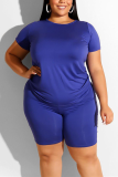 Black Fashion Casual Plus Size T-Shirt Set