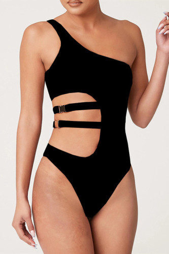 Black Sexy Printed One-piece Swimsuit