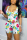 White Fashion Print Sleeveless Tops Shorts Slim Set