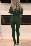 Army Green Fashion Sexy Off Shoulder Jumpsuit