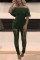 Army Green Fashion Sexy Off Shoulder Jumpsuit