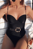 Black Sexy Fashion Sling One-piece Swimsuit