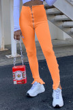 Orange Fashion Casual Stitching Sports Trousers
