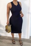 Black Sexy Fashion Sleeveless Slim Dress