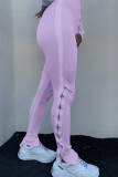 Purple Fashion Casual Stitching Sports Trousers