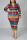 Multicolor Fashion Striped Printe Plus Size Dress