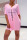 Pink Casual Print Patchwork V Neck Short Sleeve Two Pieces