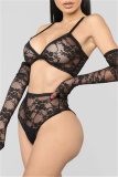 Black Fashion Sexy Solid See-through Backless Lingerie