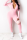 Pink Sexy Solid Split Joint Zipper Collar Skinny Jumpsuits