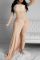 Black Fashion Sexy Patchwork Hot Drilling See-through Asymmetrical O Neck Skinny Jumpsuits