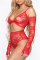 Red Fashion Sexy Solid See-through Backless Lingerie