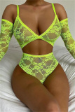 Green Fashion Sexy Solid See-through Backless Lingerie