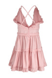 Pink Sexy Fashion Sleeveless Halter Dress