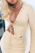 Apricot Sexy Casual Solid Bandage V Neck Long Sleeve Two Pieces