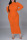 Tangerine Red Sexy Solid Hollowed Out Split Joint V Neck One Step Skirt Dresses
