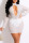 White Sexy Solid Hollowed Out Patchwork Hot Drill O Neck One Step Skirt Dresses