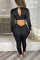 Brownness Sexy Casual Solid Hollowed Out Backless V Neck Skinny Jumpsuits