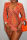 Orange Fashion Sexy Print Basic V Neck Long Sleeve Dresses