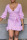 Pink Casual Striped Print Bandage Split Joint Flounce V Neck One Step Skirt Dresses