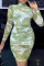 Colour Fashion Sexy Print Basic Half A Turtleneck Long Sleeve Dresses
