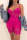 Rose Red Sexy Solid Split Joint See-through Spaghetti Strap Skinny Jumpsuits