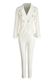 White Fashion Casual Long Sleeve Suit Set