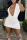 White Sexy Solid Split Joint V Neck One Step Skirt Dresses